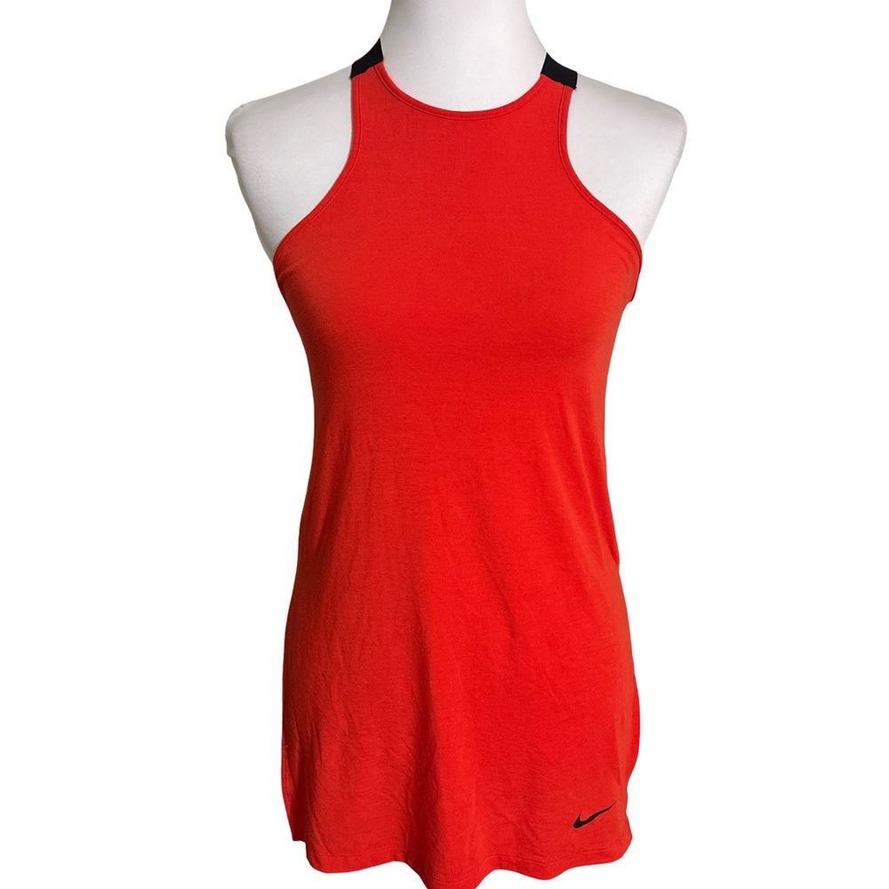 Nike Red Racerback Tank Dress with Black Trim